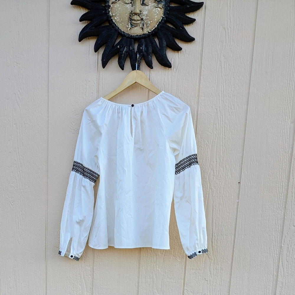 Elizabeth and James Smocked Volume Sleeve blouse
